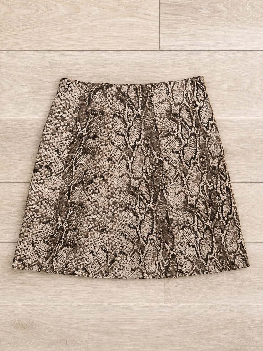 Reformation Women's Snakeskin Print Mini A-Line Skirt Animal Print 2